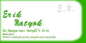 erik matyok business card
